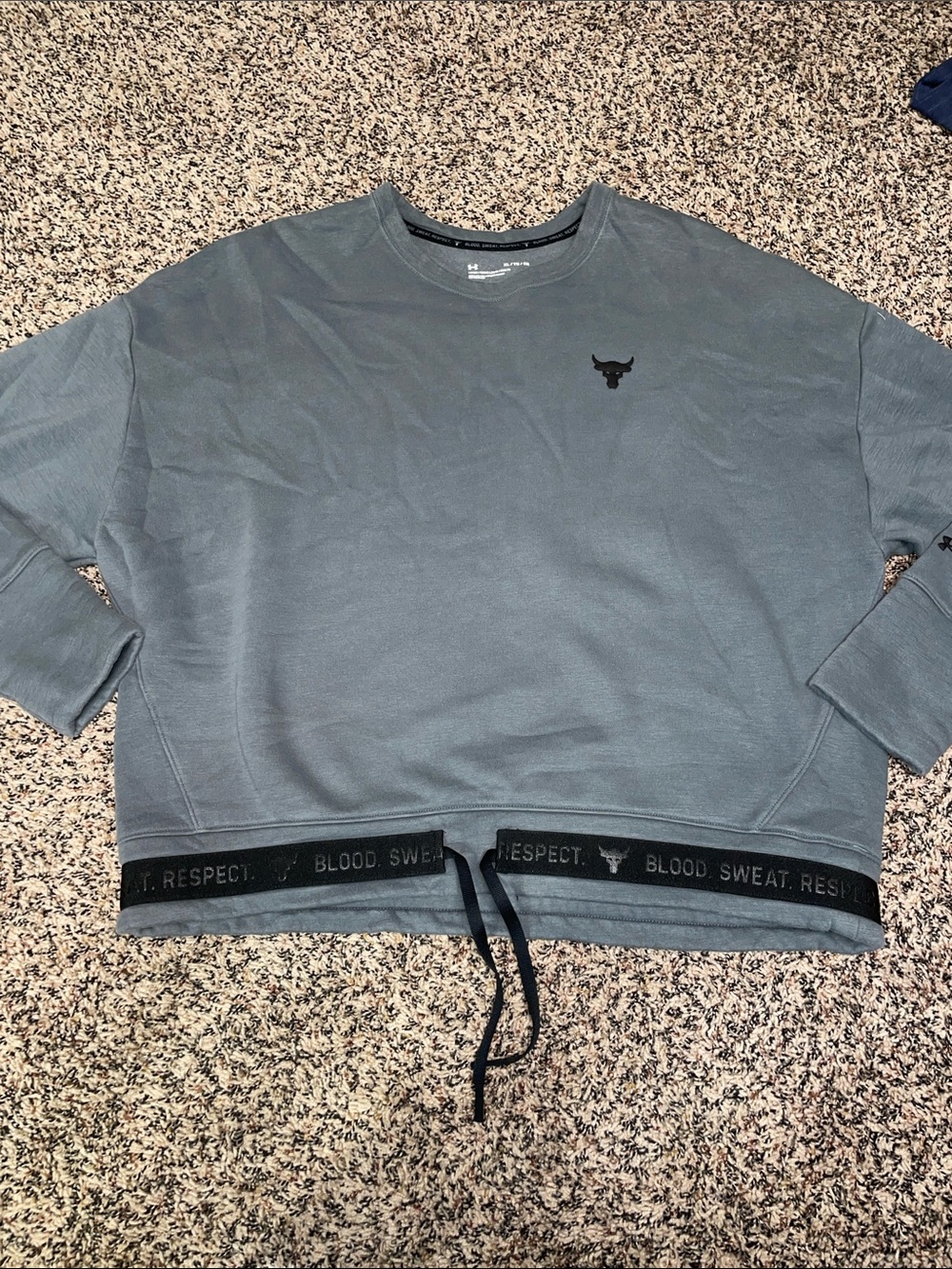 Under Armour Womens Project Rock Sweatshirt Charged Cotton Fleece Crew Gray XL